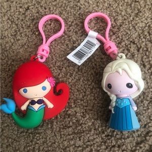 Disney Ariel and Elsa bag clips - New